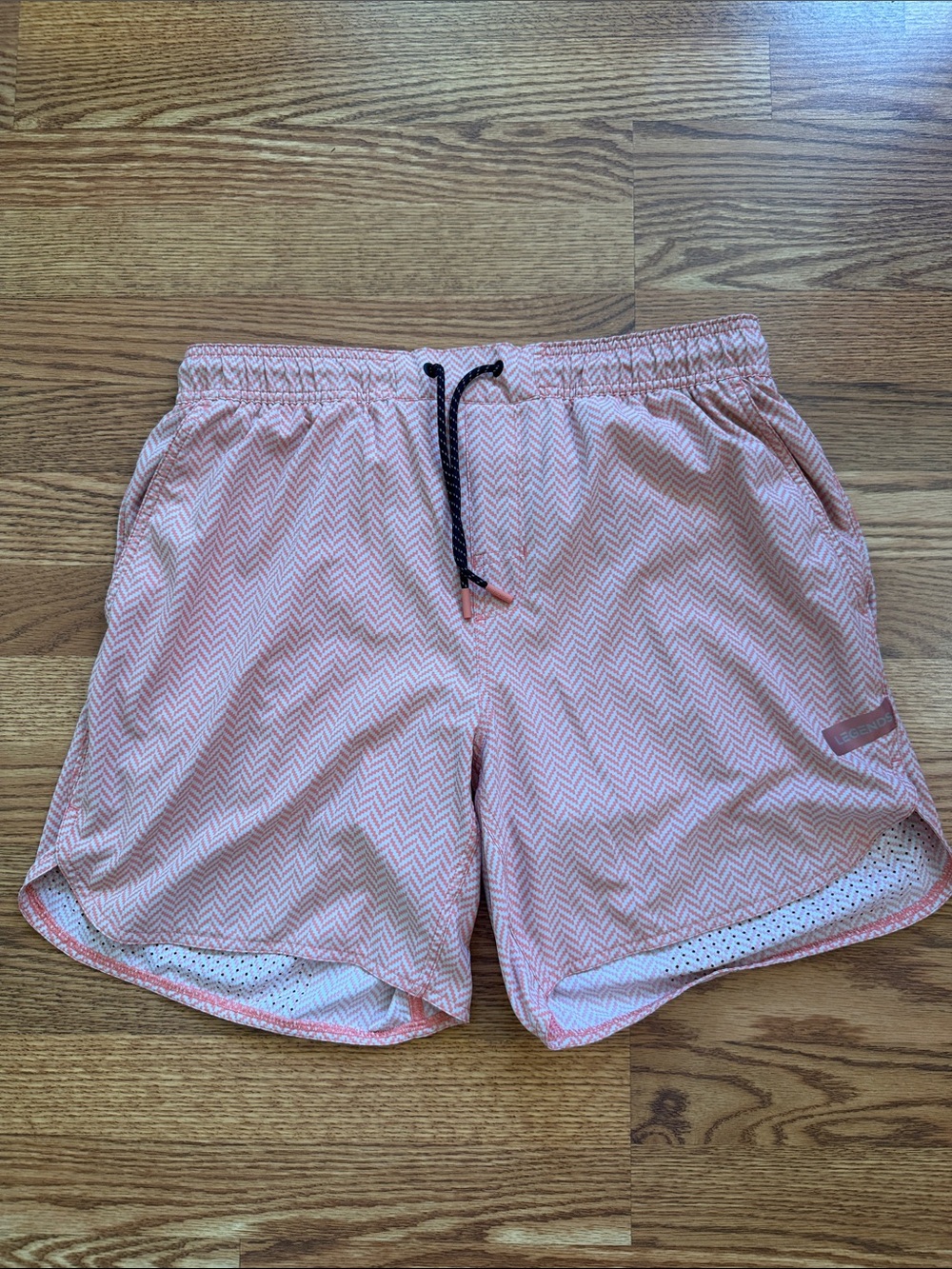 Legends Luka Men's Athletic Quick-Action Orange Chevron Performance Shorts 7”